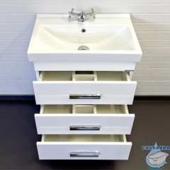 Тумба Comforty Никосия 60 белый глянец с раковиной Comforty 60 00-00011160