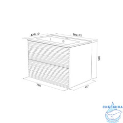 Тумба с умывальником Iddis Bild 80 см дуб светлый