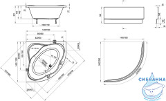 Акриловая ванна Ravak NewDay 140x140 с ножками