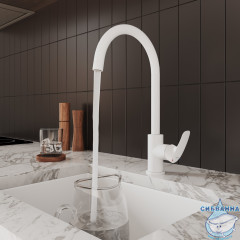 Смеситель для кухни Milardo Rora RORWTFJM05 (белый матовый)