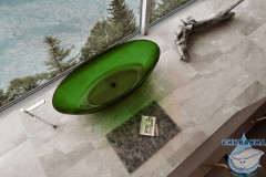Ванна из полиэфирной смолы ABBER Kristall 180х85 AT9702Emerald зеленая