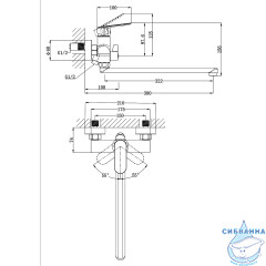 Смеситель для ванны Azario Alanti AZ-K1732GR (графит)
