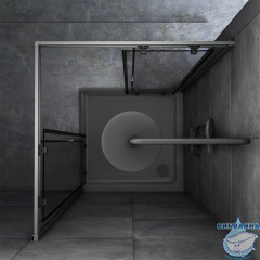 Душевое ограждение Am.Pm Gem W90G-403-090BT 90x90 профиль черный, стекло прозрачное (без поддона)