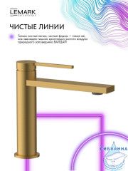 Смеситель для раковины Lemark Валдай LMF-8112B-BRG (брашированное золото)