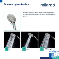 Душевая система с тропическим душем, хром глянцевый, Enjoy, Milardo, ENJSB3FM06