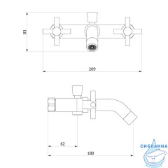 Смеситель для ванны Damixa RedBlu Neo Classic 281000000 (никель)