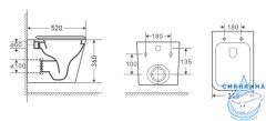 Унитаз подвесной безободковый Azario Boca AZ-2002-MB с сиденьем быстросъемным Soft Close (микролифт)