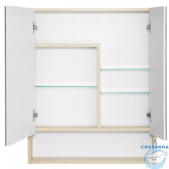 Шкаф-зеркало Акватон Сканди 70 белый глянцевый/дуб верона