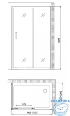Душевое ограждение Gemy Victoria 100x100 профиль хром, стекло прозрачное S30191H-A100 (без поддона)
