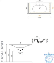 Раковина 100 см Catalano Sfera 110SF00