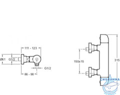 Смеситель для душа термостатический Jacob Delafon Gabin E78128-CP