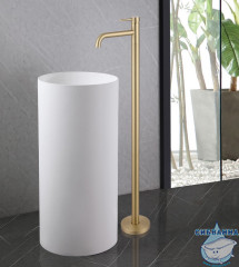 Смеситель для раковины напольный Abber Wasser Kreis AF8140G (золото матовое)