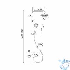Душевая система Gross Aqua Evo Matt Black 230 1 режим GA9017SMDMB(черный матовый)