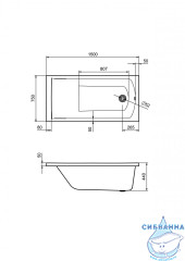 Ванна акриловая Santek Фиджи 150х75 с каркасом