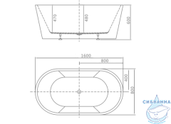 Ванна акриловая Calypso Granada 160x80