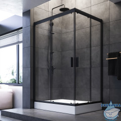 Душевое ограждение Am.Pm Gem W90G-404-120290-BT 120x90 профиль черный, стекло прозрачное (без поддона)