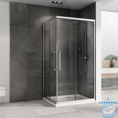 Душевое ограждение ABBER Schwarzer Diamant AG02128H 120x80 профиль хром, стекло прозрачное (без поддона)