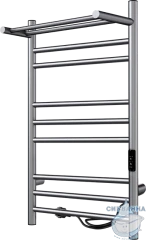 Полотенцесушитель электрический Indigo Line Trinity П8 с полкой (с таймером) 50х80 графит (с возможностью скрытого подключения, подключение R/L)