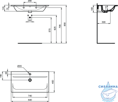 Раковина 84 см Ideal Standard Connect Air E027901