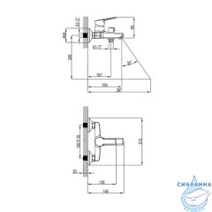 Смеситель для ванны Milardo Stripe STRSB02M02 с душевым гарнитуром (хром)