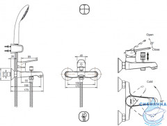 Смеситель для ванны Bravat Eco F6111147C-B с душевым гарнитуром