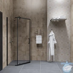 Душевое ограждение Тритон Дека-Блэк 90x90 профиль черный, стекло прозрачное Щ0000059783 (без поддона)