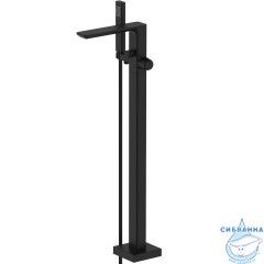 Смеситель для ванны напольный Azario Piano AZ-208260AB5PA-0308A с душевым гарнитуром (черный матовый)