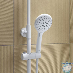 Смеситель с верхним душем и изливом, белый матовый, Ray, IDDIS, RAYWT3Fi06