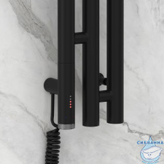 Полотенцесушитель электрический Сунержа Терция 150 (с возможностью скрытого подключения слева) (черный матовый)