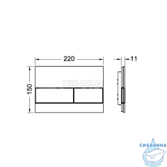 Кнопка смыва TECEsquare 9240809 (стекло черное, клавиши черные)