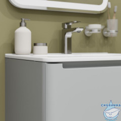 Тумба с умывальником, подвесная, 60 см, светло-серый, Edifice, IDDIS, EDI60L0i95K  подходит умыв. 0106000i28