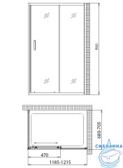 Душевое ограждение Gemy Victoria 120x70 профиль хром, стекло прозрачное S30191A-A70 (без поддона)