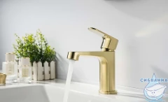 Смеситель для раковины Aquatek Оберон AQ1210BG (золото шлифованное)