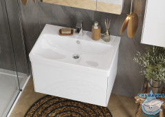 Тумба Акватон Асти 70 с раковиной Адриана 70 белый матовый