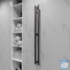 Полотенцесушитель электрический Indigo Style (с таймером) 10х120 оружейная сталь (с возможностью скрытого подключения, подключение R/L)