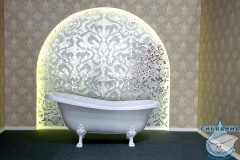 Ванна из искусственного камня Aqua de Marco Edelweis 170х78 (с белыми ножками)