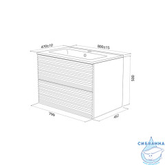 Тумба с умывальником Iddis Bild 80 см белый матовый