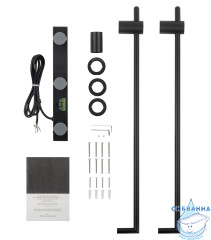 Полотенцесушитель электрический  Wonzon&Woghand Leipzig 37х76 WW-AL3621-MB (с возможностью скрытого подключения, подключение универсальное) (черный матовый)