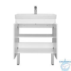 Тумба Акватон Сканди Doors 70 с раковиной Адриана 70 белый глянец/матовый