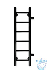 Полотенцесушитель водяной Санприз Аврора П6 80х20 (боковое подключение 50 см) (черный матовый)