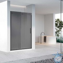 Дверь в нишу Vincea Como-N 160 профиль черный, стекло тонированное VDS-4CN160CGB