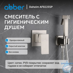 Смеситель ABBER Daheim AF8225SP с гигиеническим душем, сатин