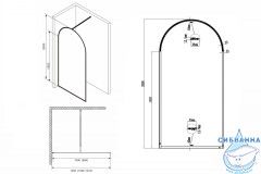 Душевое ограждение Abber Immer Offen AG64100B 100x200 см