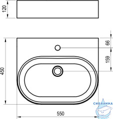 Раковина на столешницу 55 см Ravak Ceramic XJX01155004