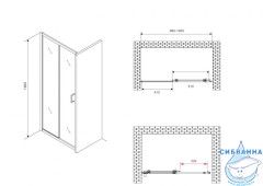 Дверь в нишу ABBER Schwarzer Diamant AG30100B5 100x195 профиль черный, стекло прозрачное