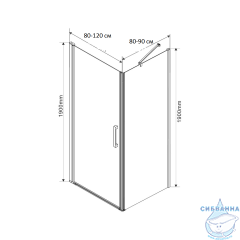 Душевое ограждение Vincea Orta 120x90 профиль хром, стекло прозрачное VSR-1O9012CL