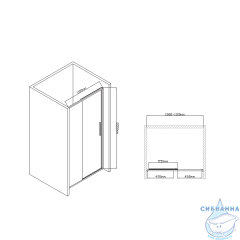 Дверь в нишу Vincea Slim-U 110 профиль хром, стекло прозрачное VDS-2SU110CL