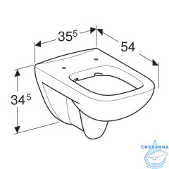 Унитаз подвесной безободковый Geberit Renova Plan 202170000 (без сиденья)