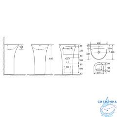 Раковина напольная 48 см Azario Fretta AZ-307