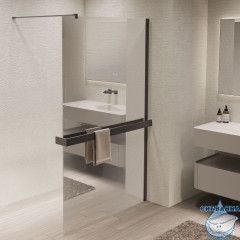 Walk-in Vincea Walk In HS 90 профиль вороненая сталь, стекло зеркальное VSW-1HR900MRGM